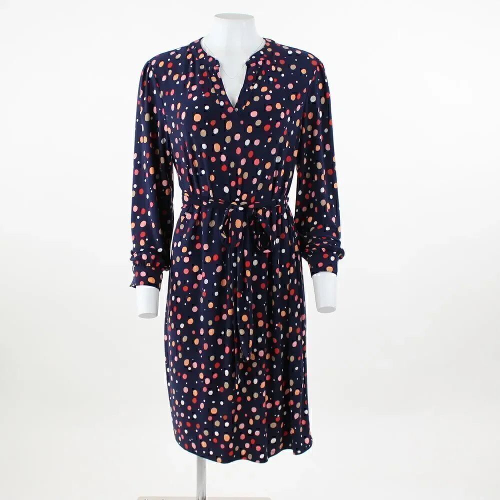 Anne Klein Women's Polka Dot Knit Shirtdress